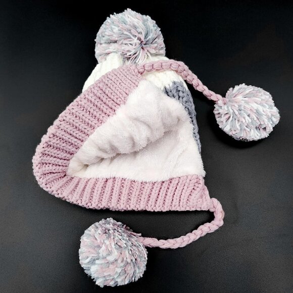 Women Beige Yellow Winter Peruvian Cover Ears Beanie Hat Ear Flaps Sherpa  Snow - Picture 8 of 9